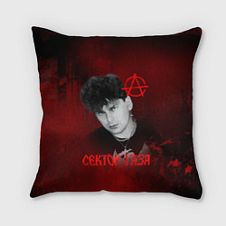 Подушка квадратная Сектор газа красный фон, цвет: 3D-принт