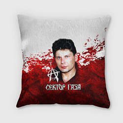 Подушка квадратная Юрий Хой бело-красный фон, цвет: 3D-принт