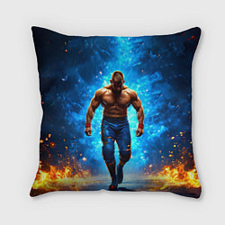 Подушка квадратная Реслер в огне, цвет: 3D-принт