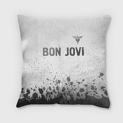 Подушка квадратная Bon Jovi - white gradient посередине, цвет: 3D-принт