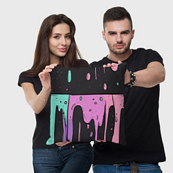 Подушка квадратная Стекающая краска текстура, цвет: 3D-принт — фото 2