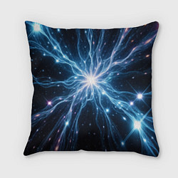 Подушка квадратная Всплеск света и звезды - космическая абстракция, цвет: 3D-принт