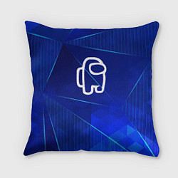 Подушка квадратная Among Us blue poly, цвет: 3D-принт