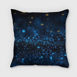 Подушка квадратная Боке блестяшки на черном, цвет: 3D-принт