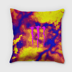Подушка квадратная Monster energy storm grunge, цвет: 3D-принт
