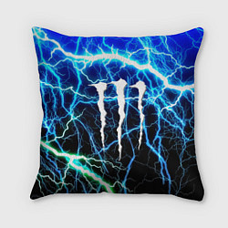 Подушка квадратная Monster energy electro, цвет: 3D-принт