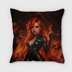 Подушка квадратная Пламенная Мавуика - Genshin Impact, цвет: 3D-принт