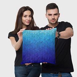 Подушка квадратная Сине-голубой градиент текстура, цвет: 3D-принт — фото 2