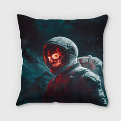 Подушка квадратная Череп космонавта красного цвета, цвет: 3D-принт