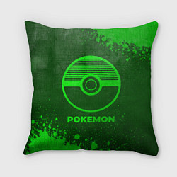 Подушка квадратная Pokemon - green gradient, цвет: 3D-принт