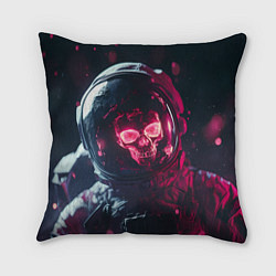 Подушка квадратная Красный череп в скафандре космонавта, цвет: 3D-принт