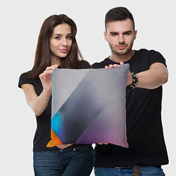 Подушка квадратная Color grey with stripes, цвет: 3D-принт — фото 2