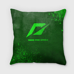 Подушка квадратная Need for Speed - green gradient