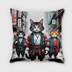 Подушка квадратная Коты якудза, цвет: 3D-принт