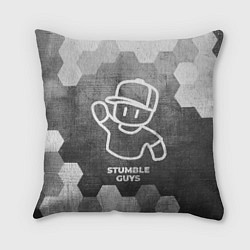 Подушка квадратная Stumble Guys - grey gradient, цвет: 3D-принт