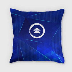 Подушка квадратная Ghost of Tsushima blue poly