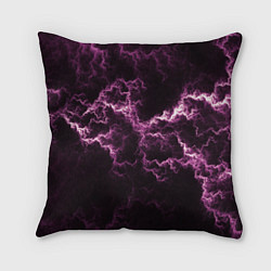 Подушка квадратная Lightning pink glow, цвет: 3D-принт