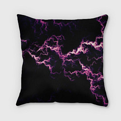 Подушка квадратная Lightning pink glow, цвет: 3D-принт