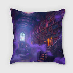 Подушка квадратная Таинственная библиотека, цвет: 3D-принт