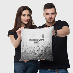 Подушка квадратная Rainbow Six - white gradient посередине, цвет: 3D-принт — фото 2