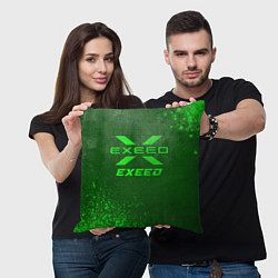 Подушка квадратная Exeed - green gradient, цвет: 3D-принт — фото 2
