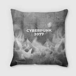 Подушка квадратная Cyberpunk 2077 - grey gradient посередине