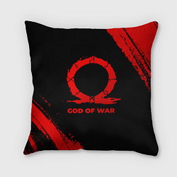Подушка квадратная God of War - red gradient, цвет: 3D-принт