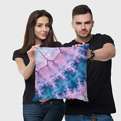 Подушка квадратная Вода и розовая абстракция, цвет: 3D-принт — фото 2