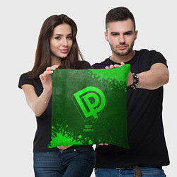 Подушка квадратная Deep Purple - green gradient, цвет: 3D-принт — фото 2