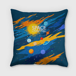 Подушка квадратная Млечный путь -наш дом, цвет: 3D-принт