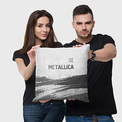 Подушка квадратная Metallica - white gradient посередине, цвет: 3D-принт — фото 2