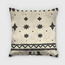 Подушка квадратная Африканские примитивные узоры, цвет: 3D-принт