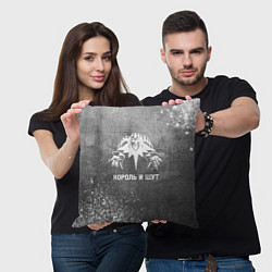 Подушка квадратная Король и Шут - grey gradient, цвет: 3D-принт — фото 2
