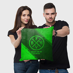 Подушка квадратная Bullet For My Valentine - green gradient, цвет: 3D-принт — фото 2