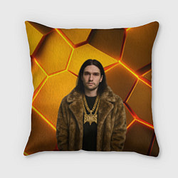 Подушка квадратная Bones с цепью в шубе, цвет: 3D-принт