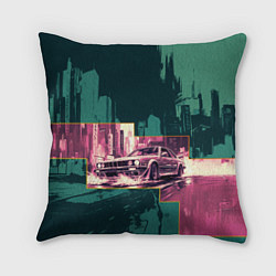 Подушка квадратная Дрифтующий спорткар, цвет: 3D-принт