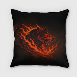 Подушка квадратная Инфернальный волк, цвет: 3D-принт