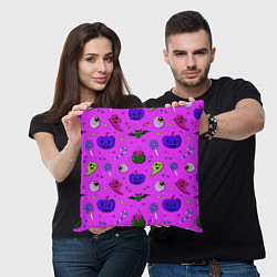 Подушка квадратная Halloween pink, цвет: 3D-принт — фото 2