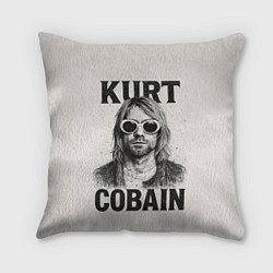 Подушка квадратная Kurt Cobain - grunge-art, цвет: 3D-принт