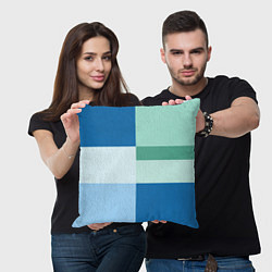 Подушка квадратная Мятное небо колор-блок, цвет: 3D-принт — фото 2