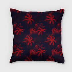 Подушка квадратная Palm black red, цвет: 3D-принт