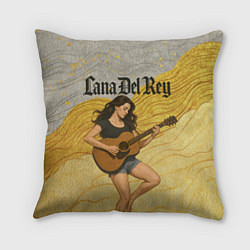 Подушка квадратная Lana Del Rey с гитарой, цвет: 3D-принт