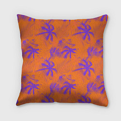 Подушка квадратная Palm orange, цвет: 3D-принт
