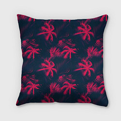 Подушка квадратная Palm pink black, цвет: 3D-принт