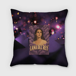Подушка квадратная Lana Del Rey в фиолетовых облаках