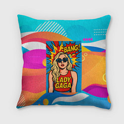Подушка квадратная Леди Гага в стиле комиксов, цвет: 3D-принт