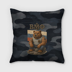 Подушка квадратная ВМФ русский медведь, цвет: 3D-принт