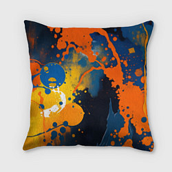 Подушка квадратная Краска на стене, цвет: 3D-принт