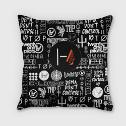 Подушка квадратная Twenty one pilots rock logo, цвет: 3D-принт