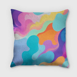 Подушка квадратная Разноцветные красивые облака, цвет: 3D-принт